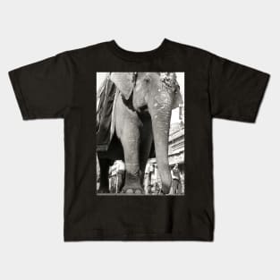 Vintage Photography Giant Indian Elephant Kids T-Shirt